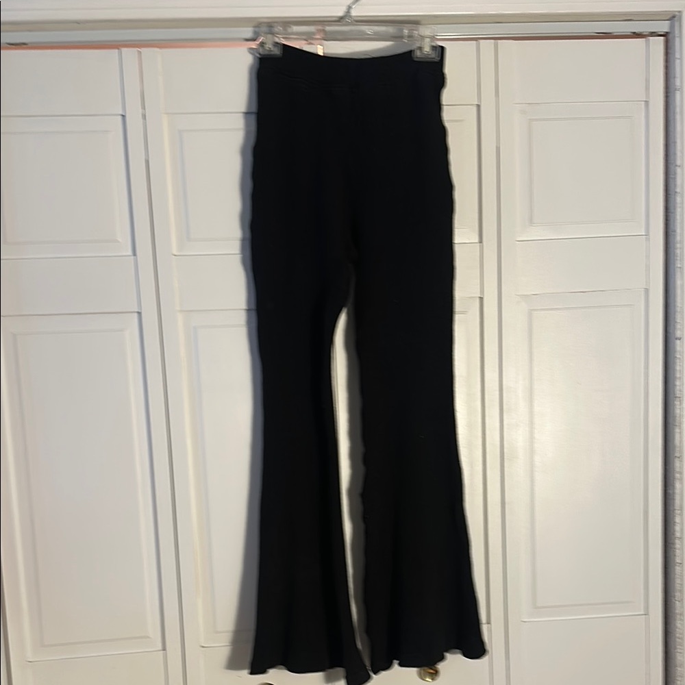 Emerson Fry High Waist Cotton Flared/Bell Ribbed Pant